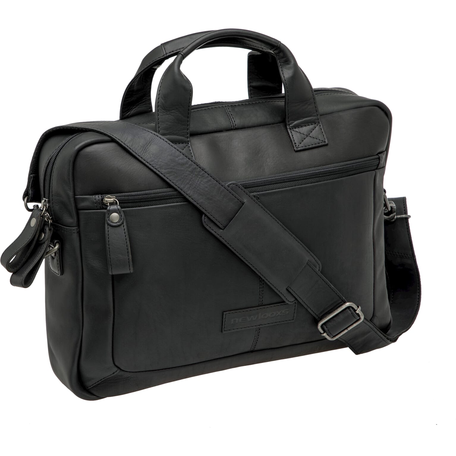 New Looxs laptoptas Luko leer zwart 7.5L 15 inch