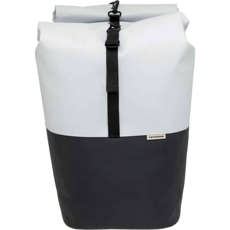 New Looxs fietstas dubbel Nyborg lichtgrijs/zwart 34L