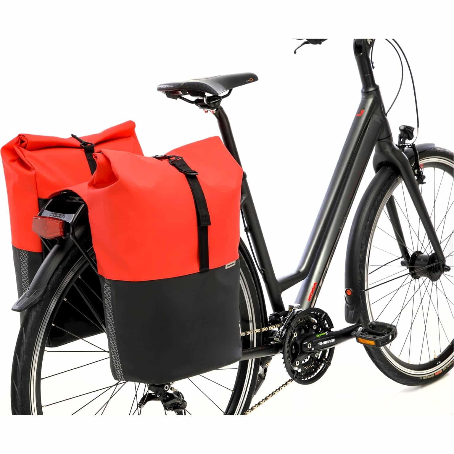 New Looxs fietstas dubbel Nyborg rood/zwart 34L
