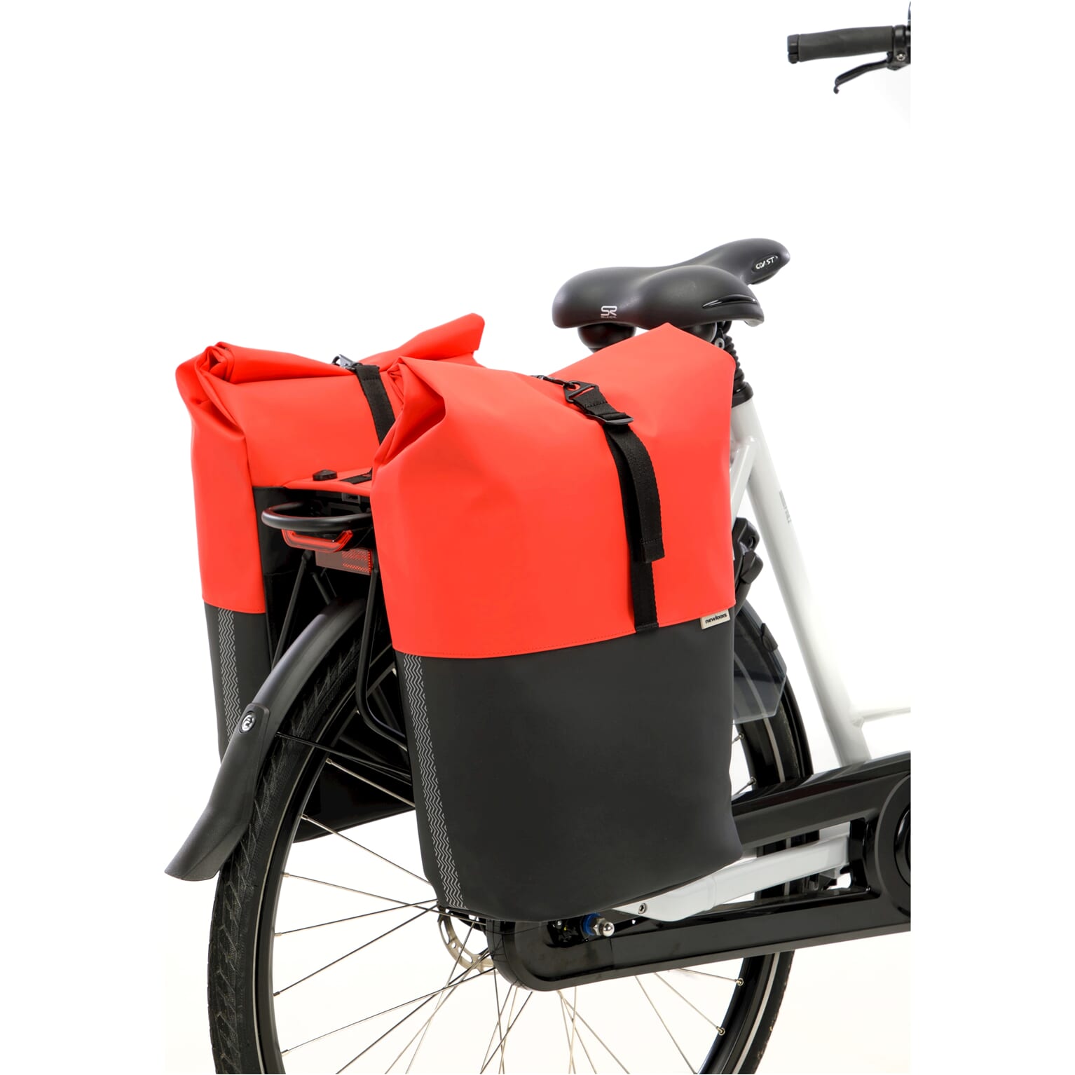 New Looxs fietstas dubbel Nyborg rood/zwart MIK 34L