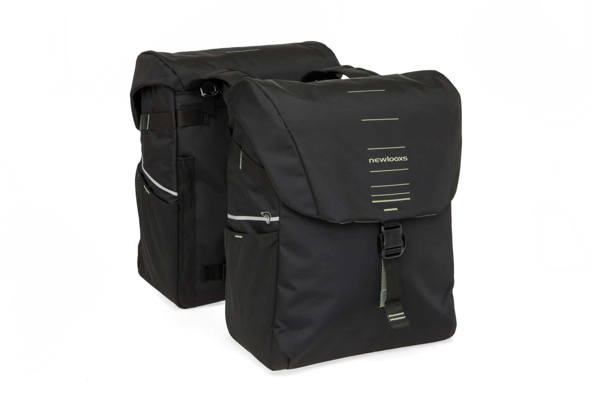 New Looxs fietstas dubbel Vigo zwart groen 20L