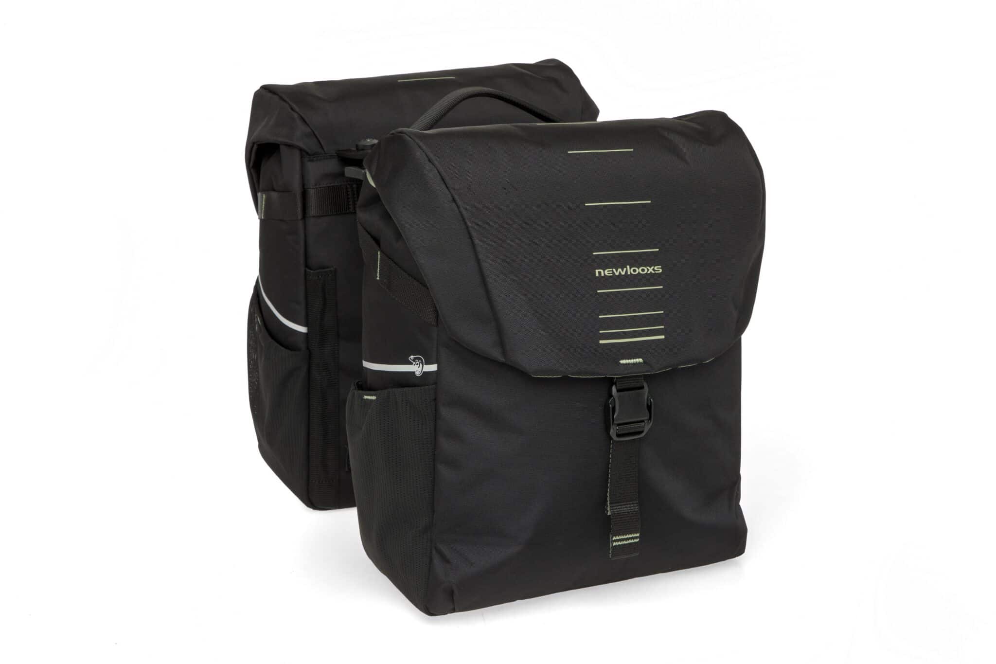 New Looxs fietstas dubbel Vigo zwart groen MIK 40L