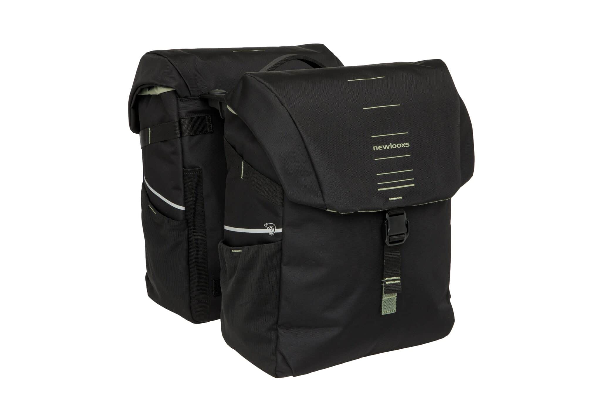New Looxs fietstas dubbel Vigo zwart groen Racktime2 40L