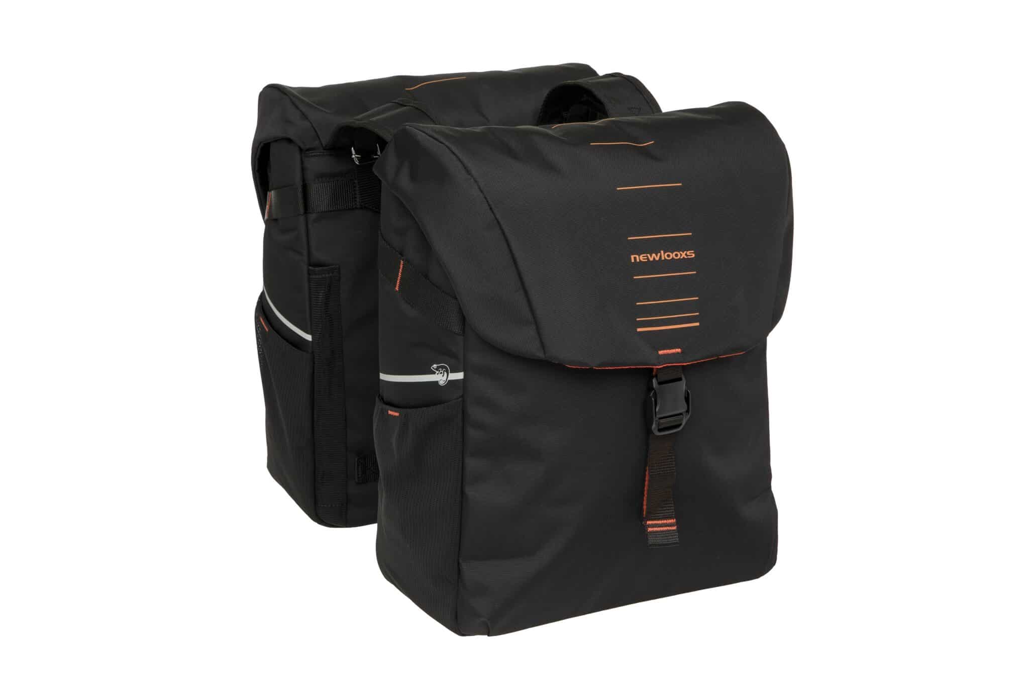 New Looxs fietstas dubbel Vigo zwart oranje 20L