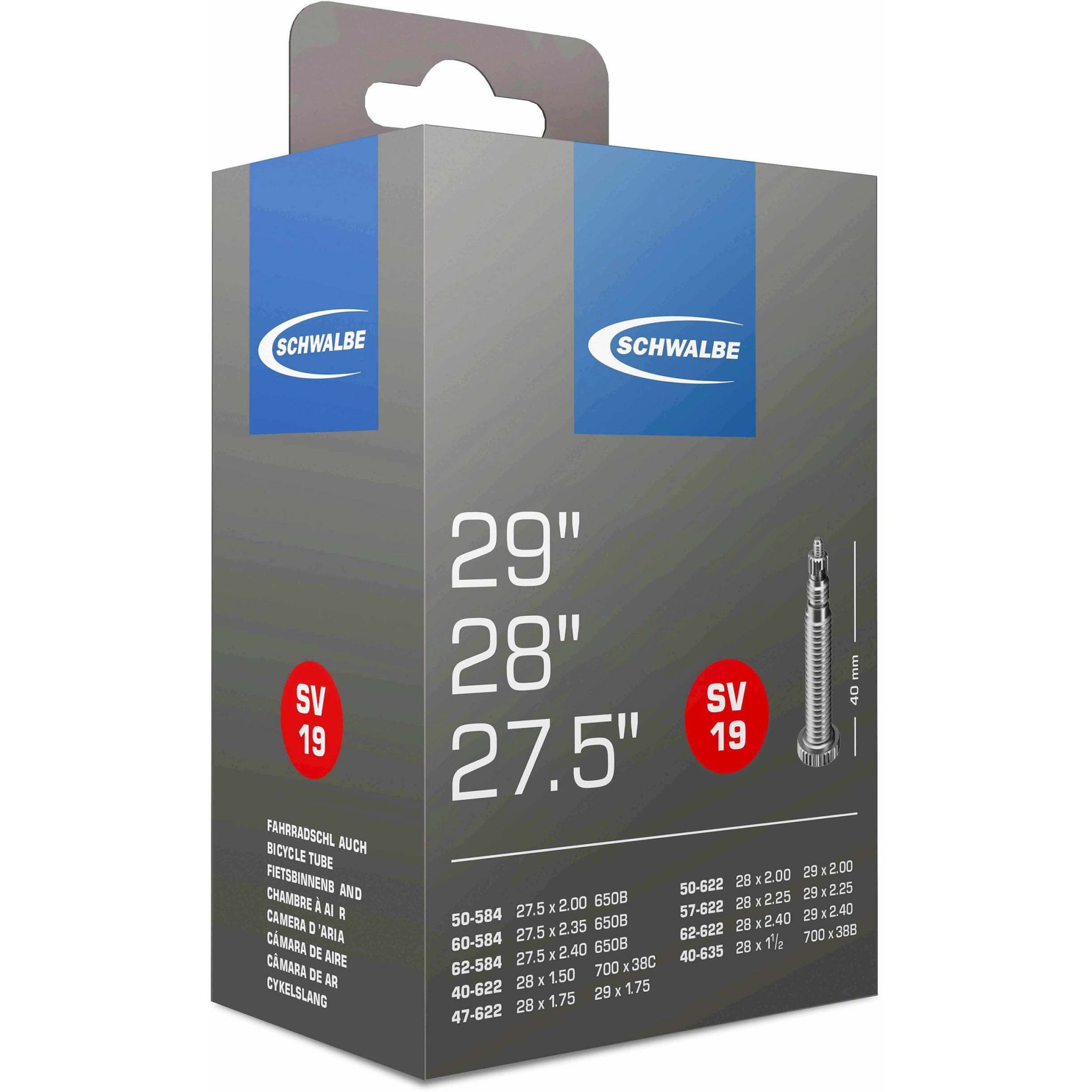 Schwalbe binnenband SV19 27.5 x 2.00 - 29 x 2.40 fv 40mm