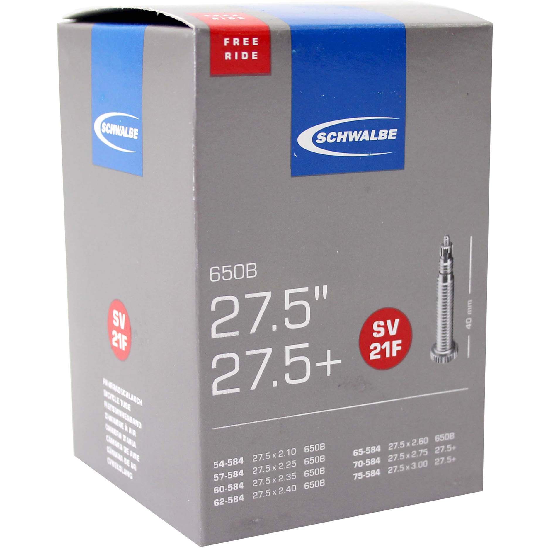 Schwalbe binnenband SV21F Freeride 27.5 x 2.10 - 3.00 fv 40mm