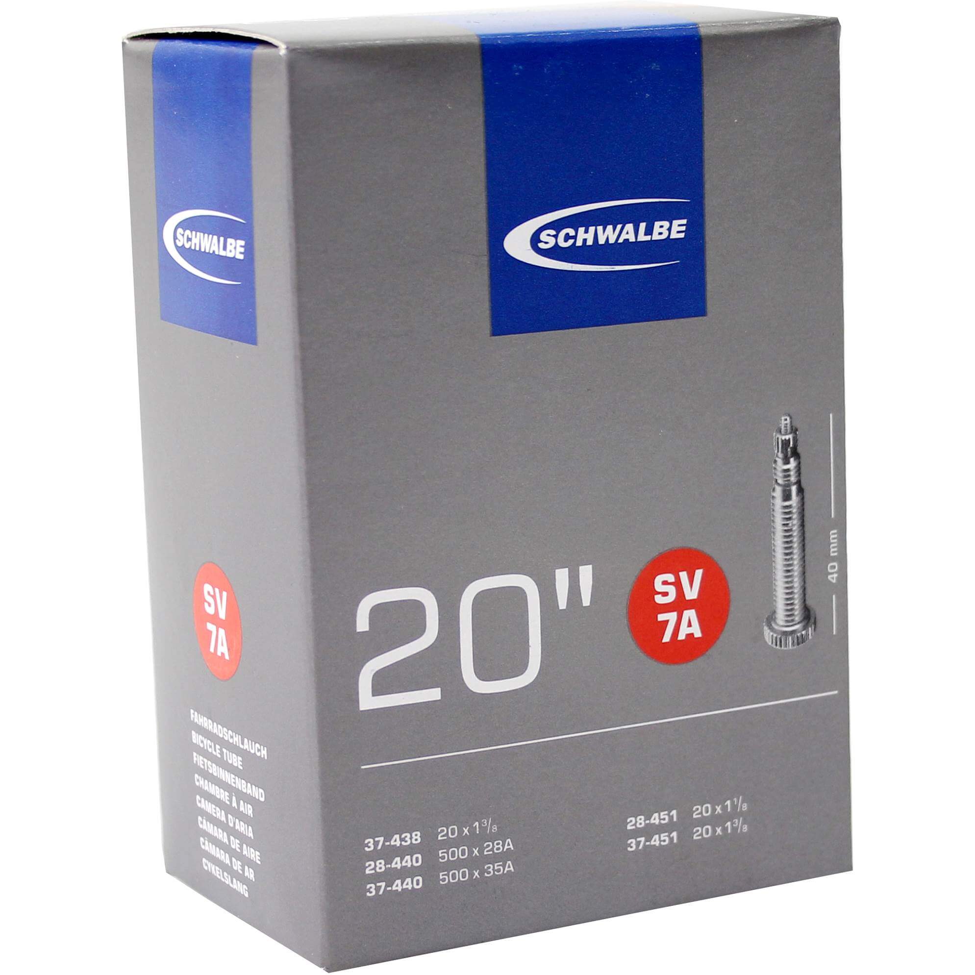 Schwalbe binnenband SV7A 20 x 1 3/8 fv 40mm