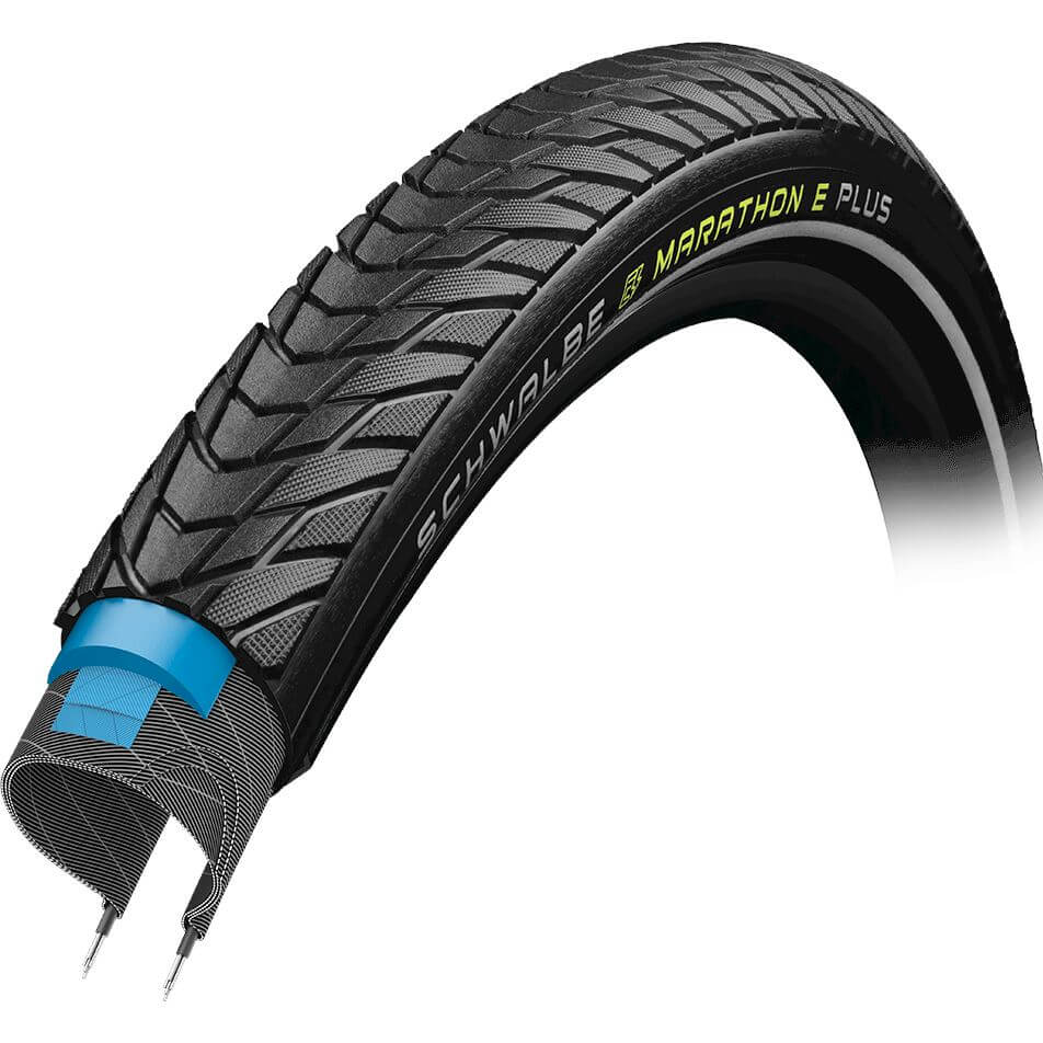 Schwalbe buitenband Marathon E-Plus 28 x 1.40 zwart reflectie