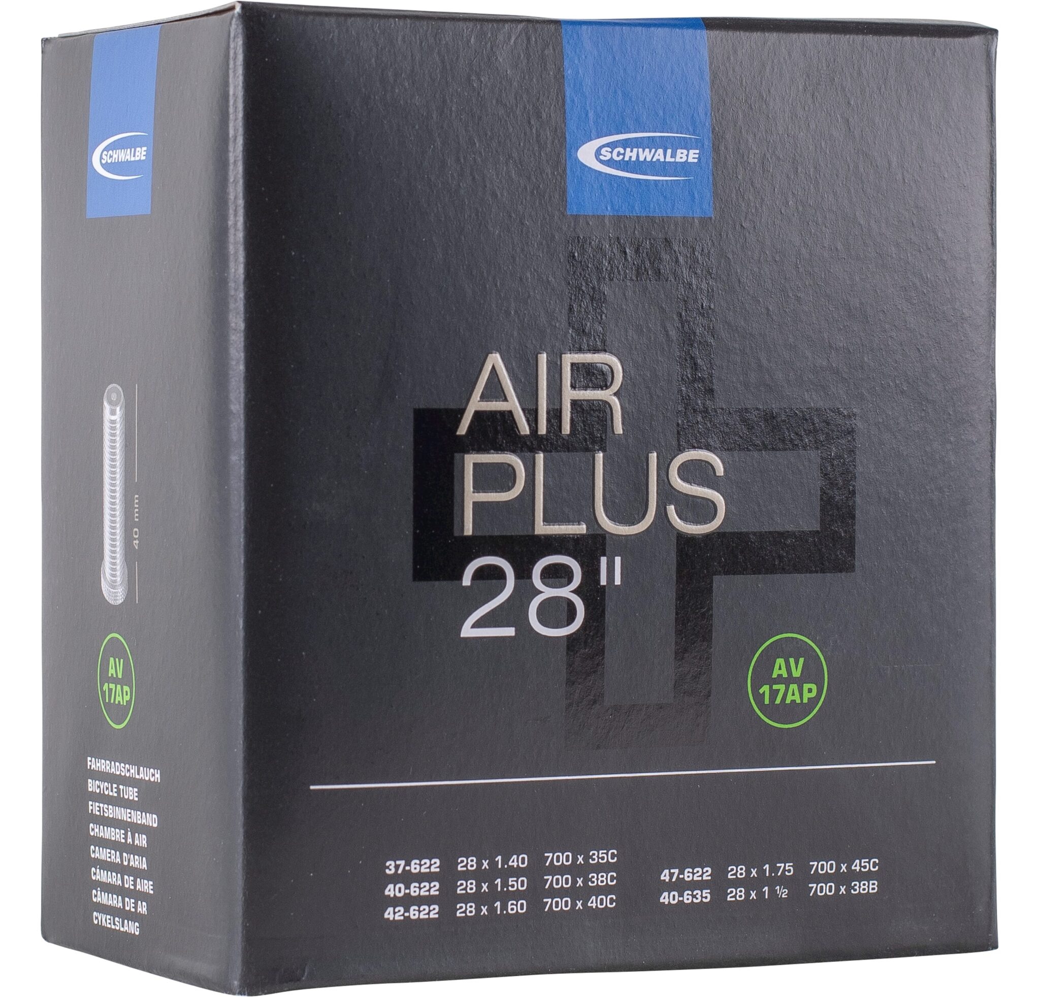 Schwalbe binnenband AV17AP Air plus 28 x 1.40 - 1.75 av 40mm