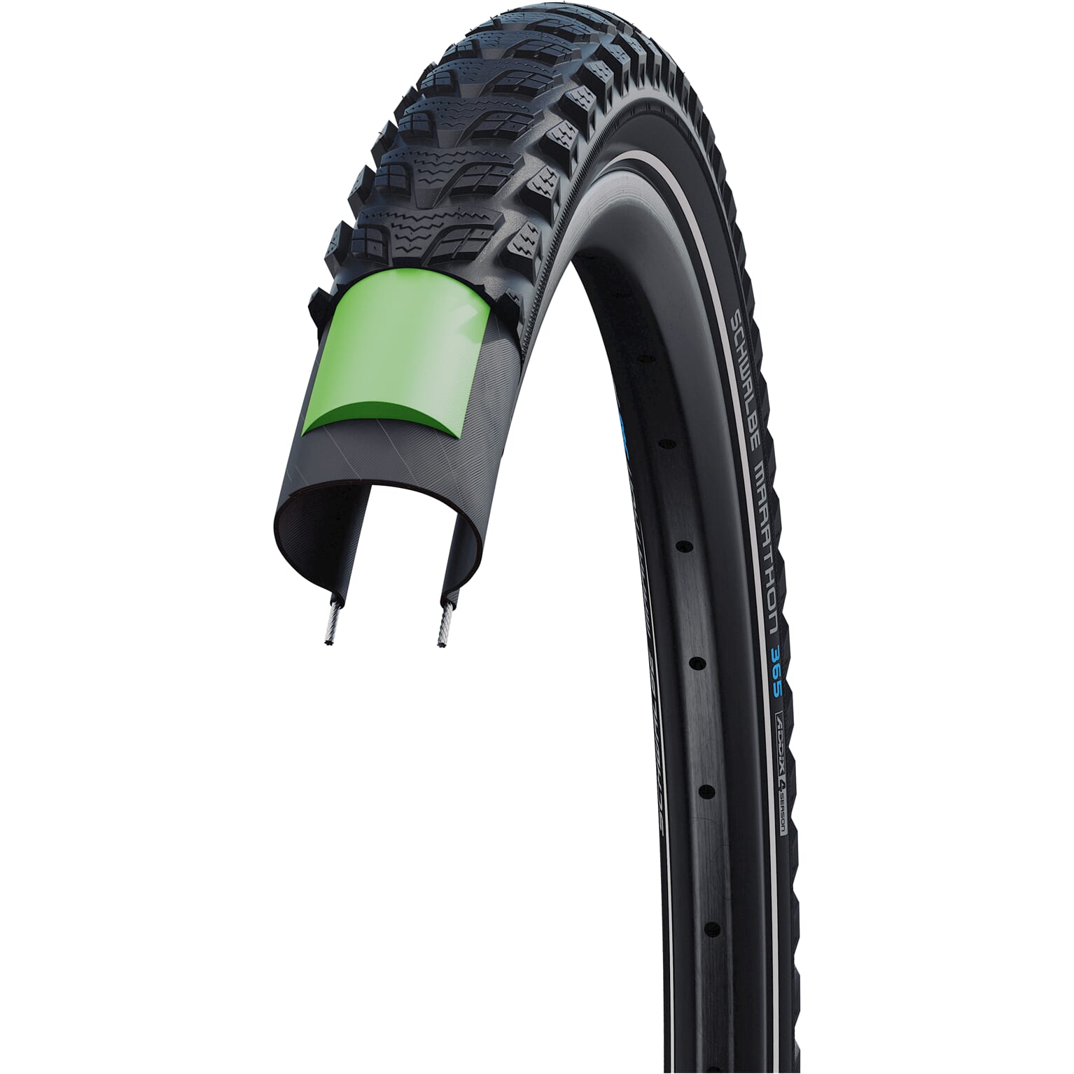 Schwalbe buitenband Marathon 365 Perf G-G 28 x 1.50 zwart reflectie