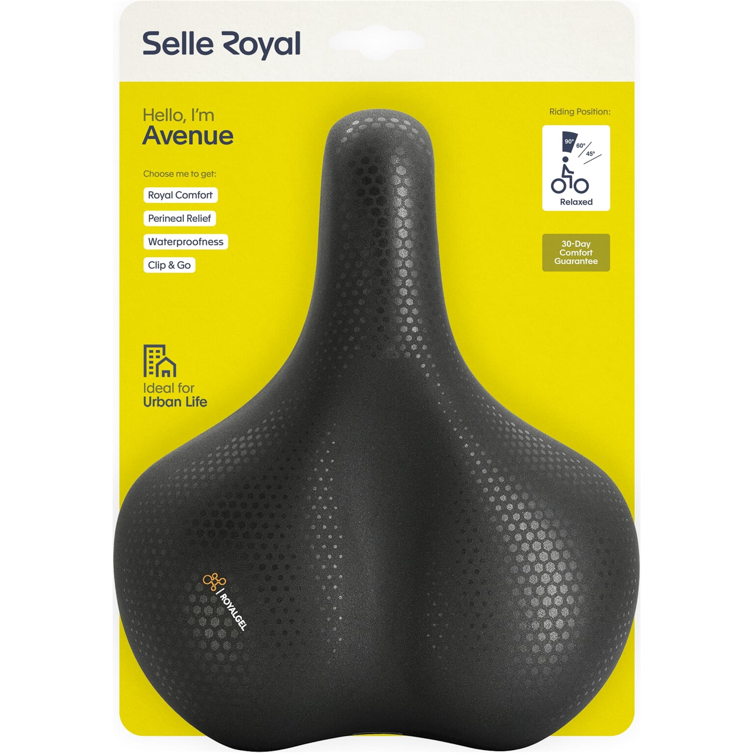 Selle Royal zadel Avenue Relaxed unisex zwart