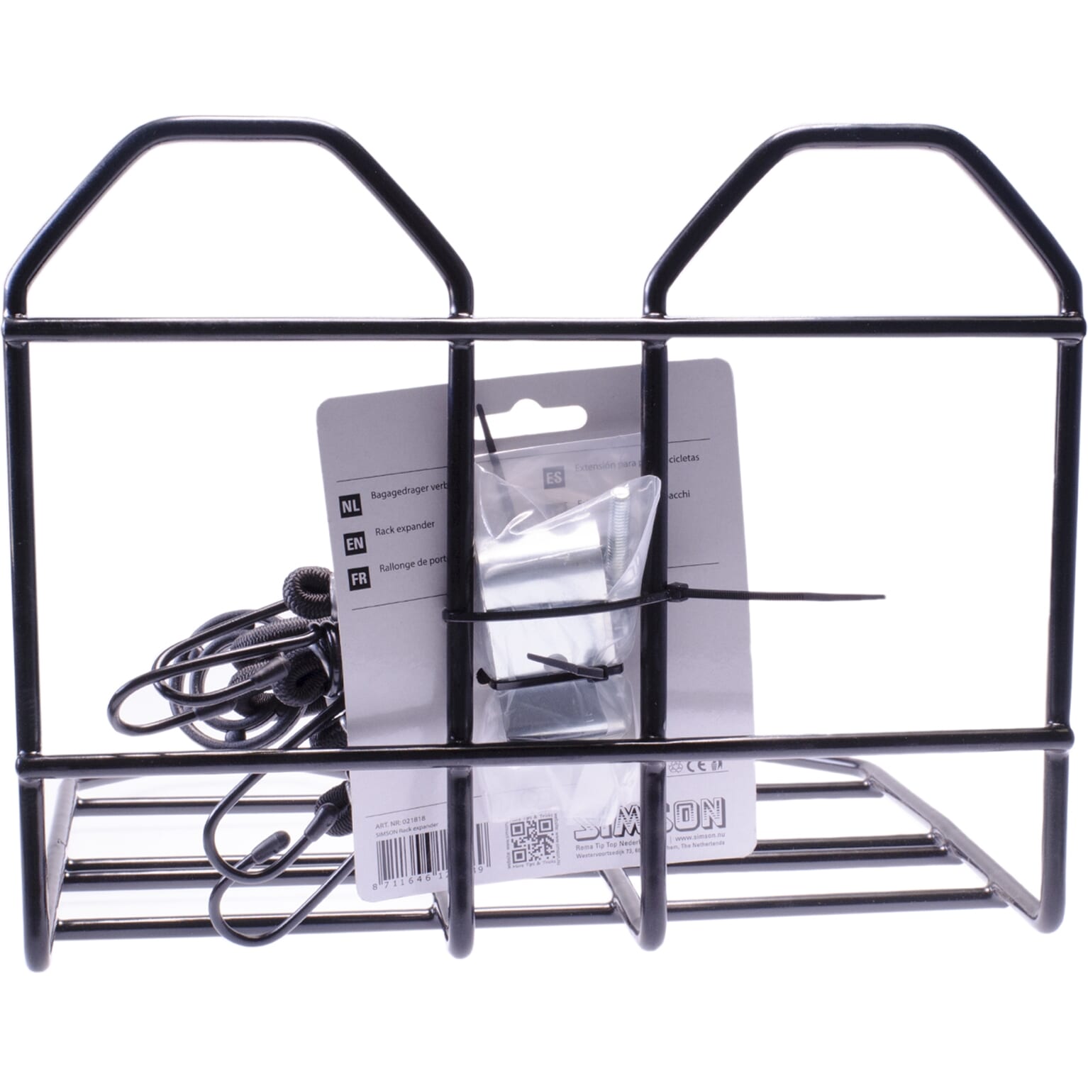 Simson Bagagedragerverbreder - met spinbinder - Zwart