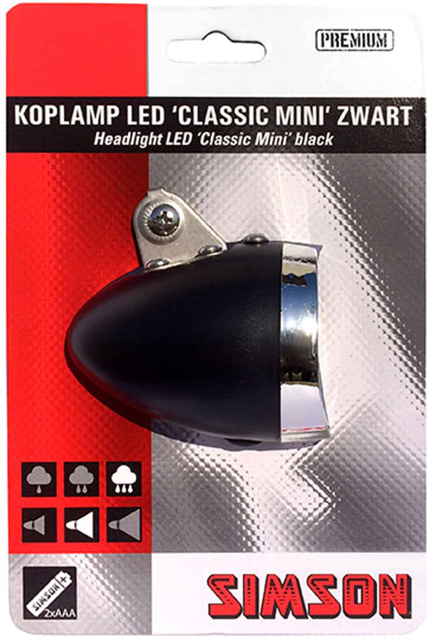 Simson koplamp Classic Mini batterij 4 lux