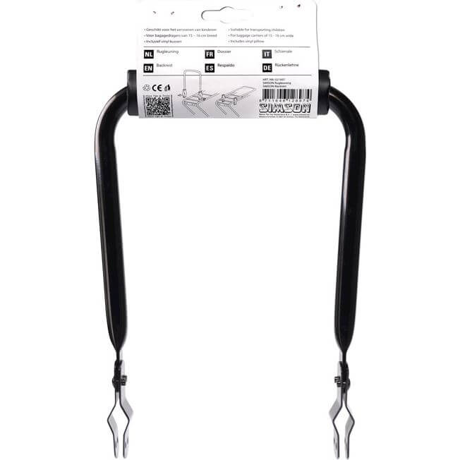 Simson rugleuning zwart met kussen