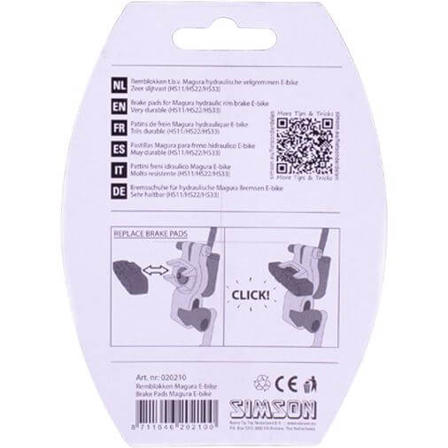 Simson remblok set Magura velgrem E-bike