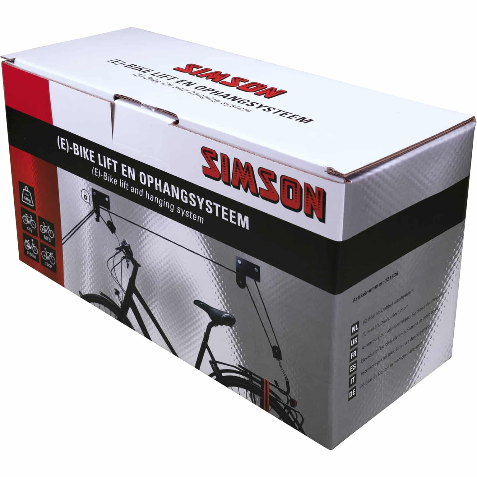 Simson E-bike lift en ophangsysteem (Max. 54 kilo)