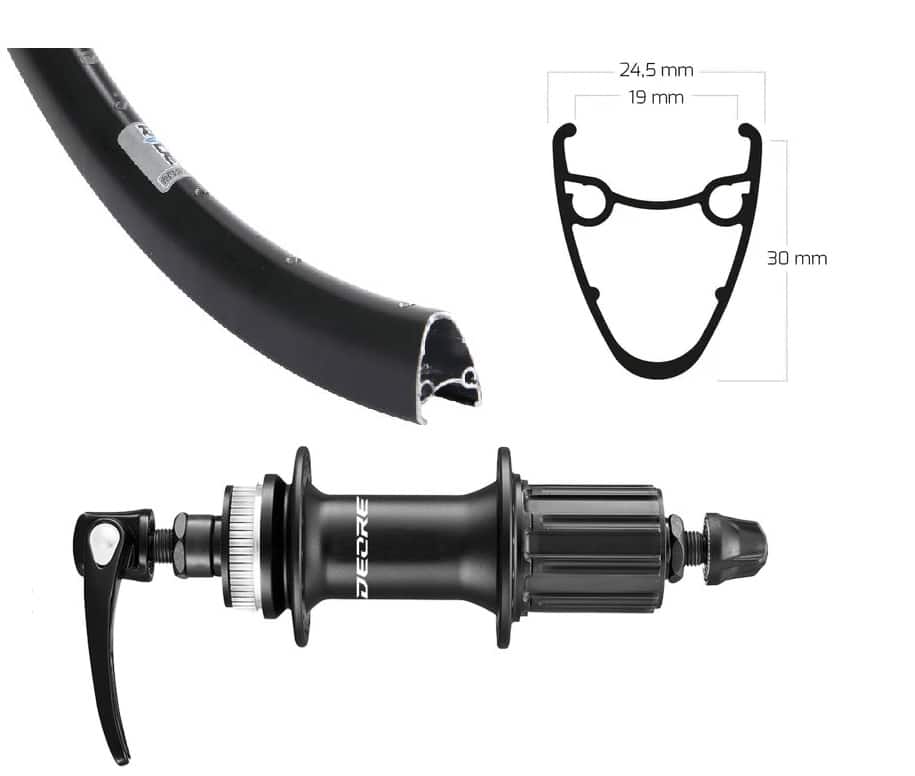 Roland achterwiel 28 FH-M5100 Disc cl Dutch19 zwart zw spk