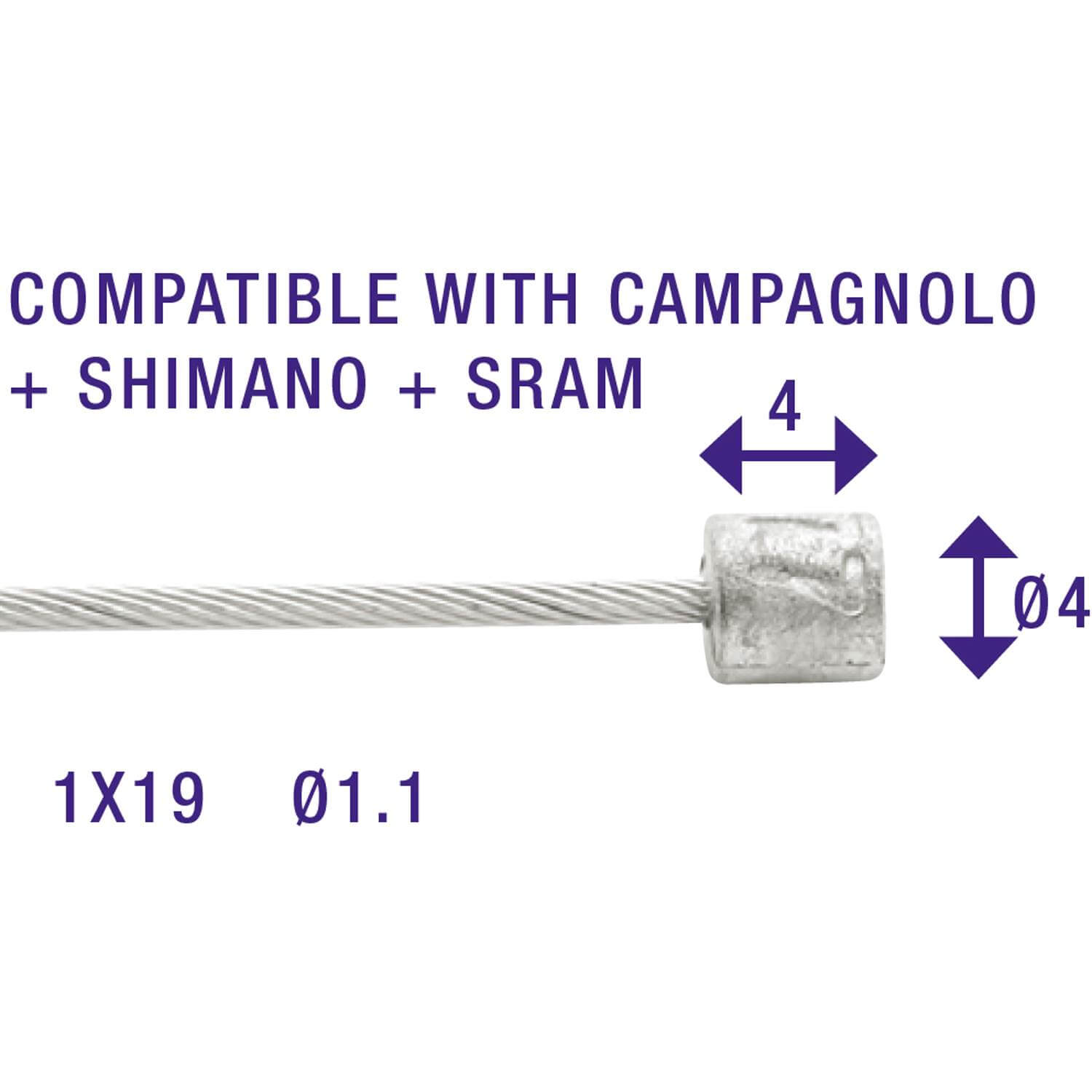 Elvedes bnkabel der Shim/Campa RVS Slick