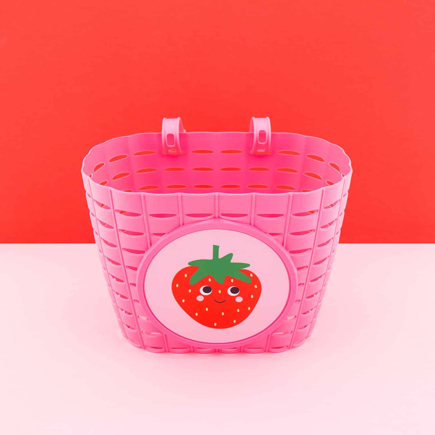 Widek bicycle basket Explorer Happy Strawberry pink