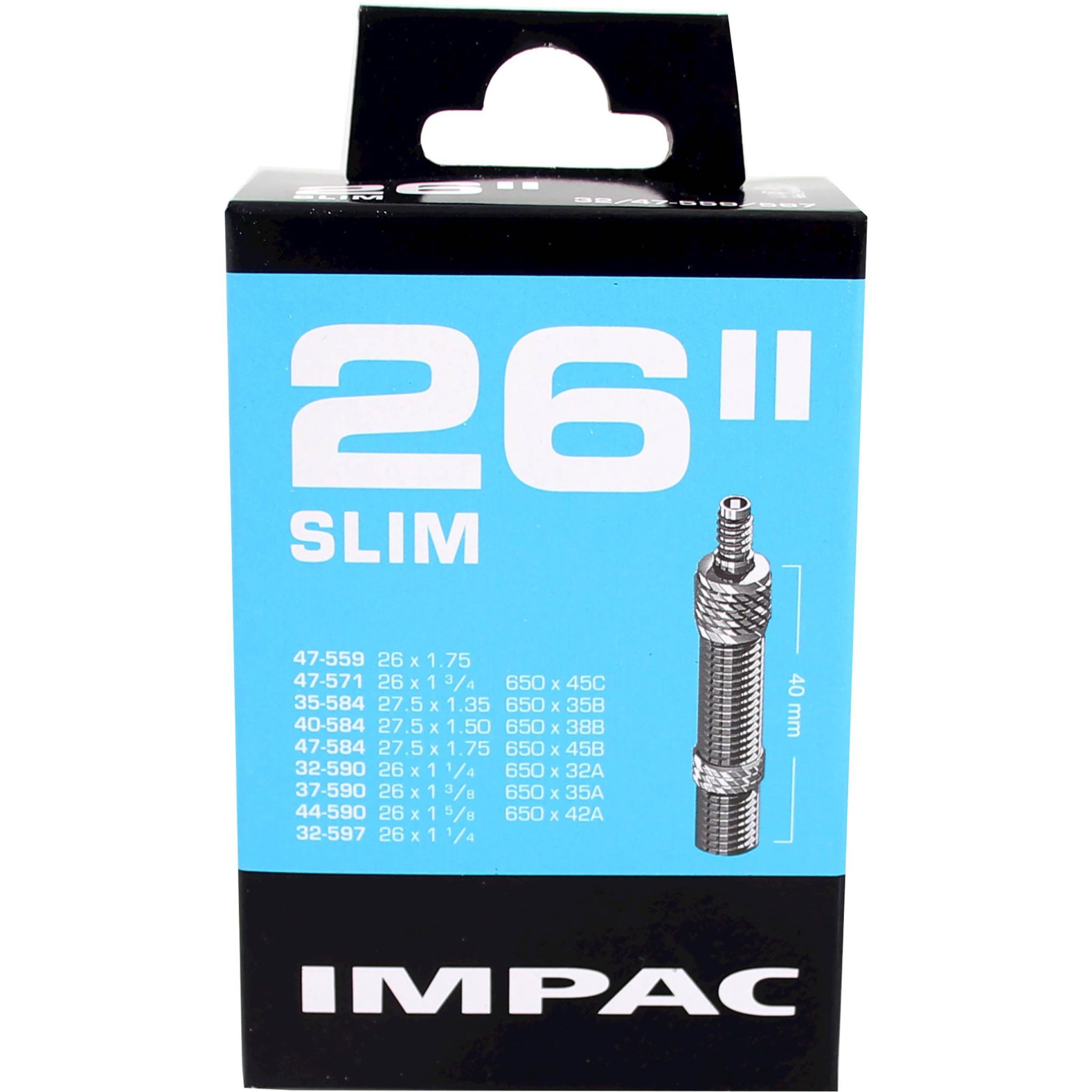 Impac binnenband DV26 Slim 26 x 1 1/4 - 27.5 x 1.75 hv 40mm