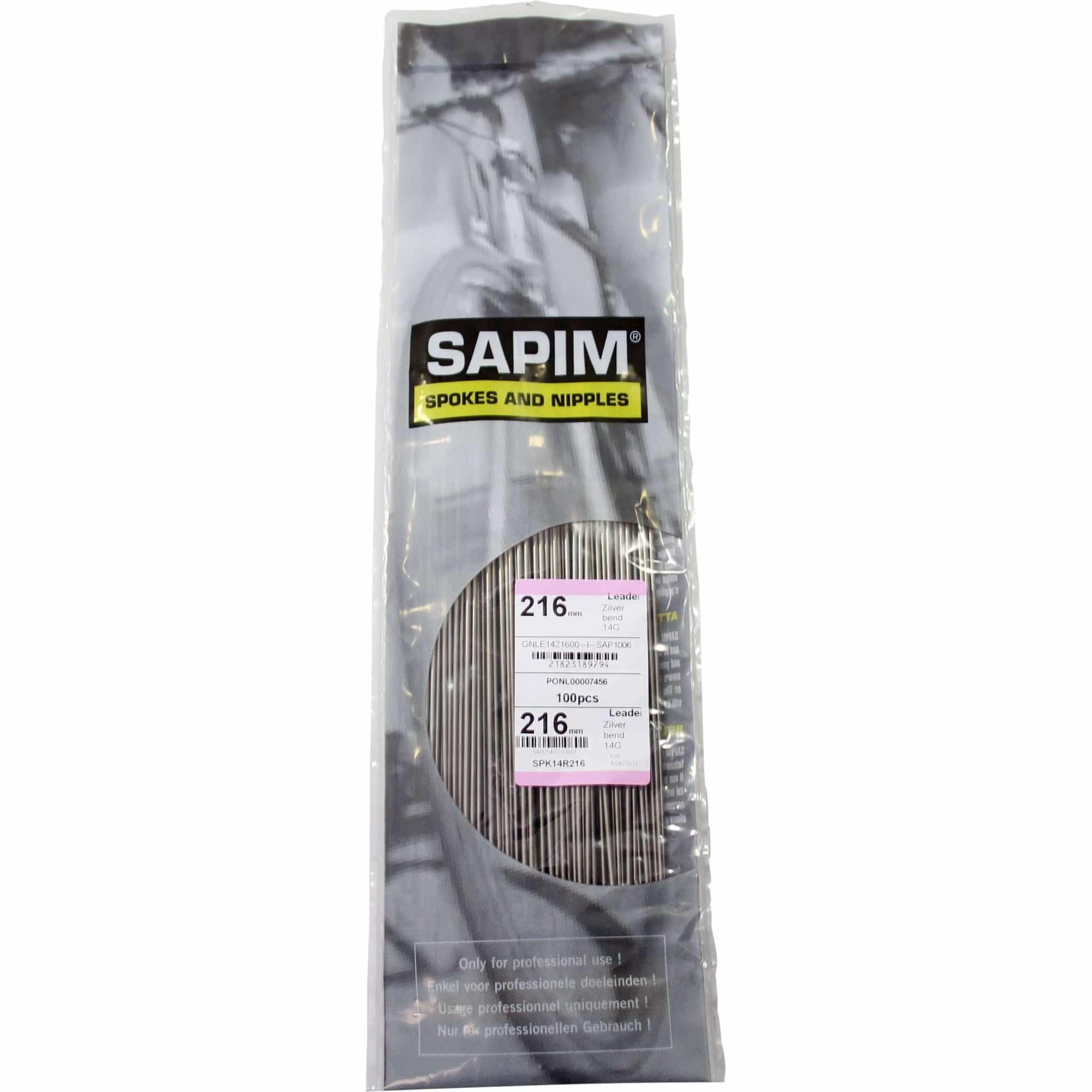 Sapim spaak Leader 14-234 RVS z/nippel (1 stuk)