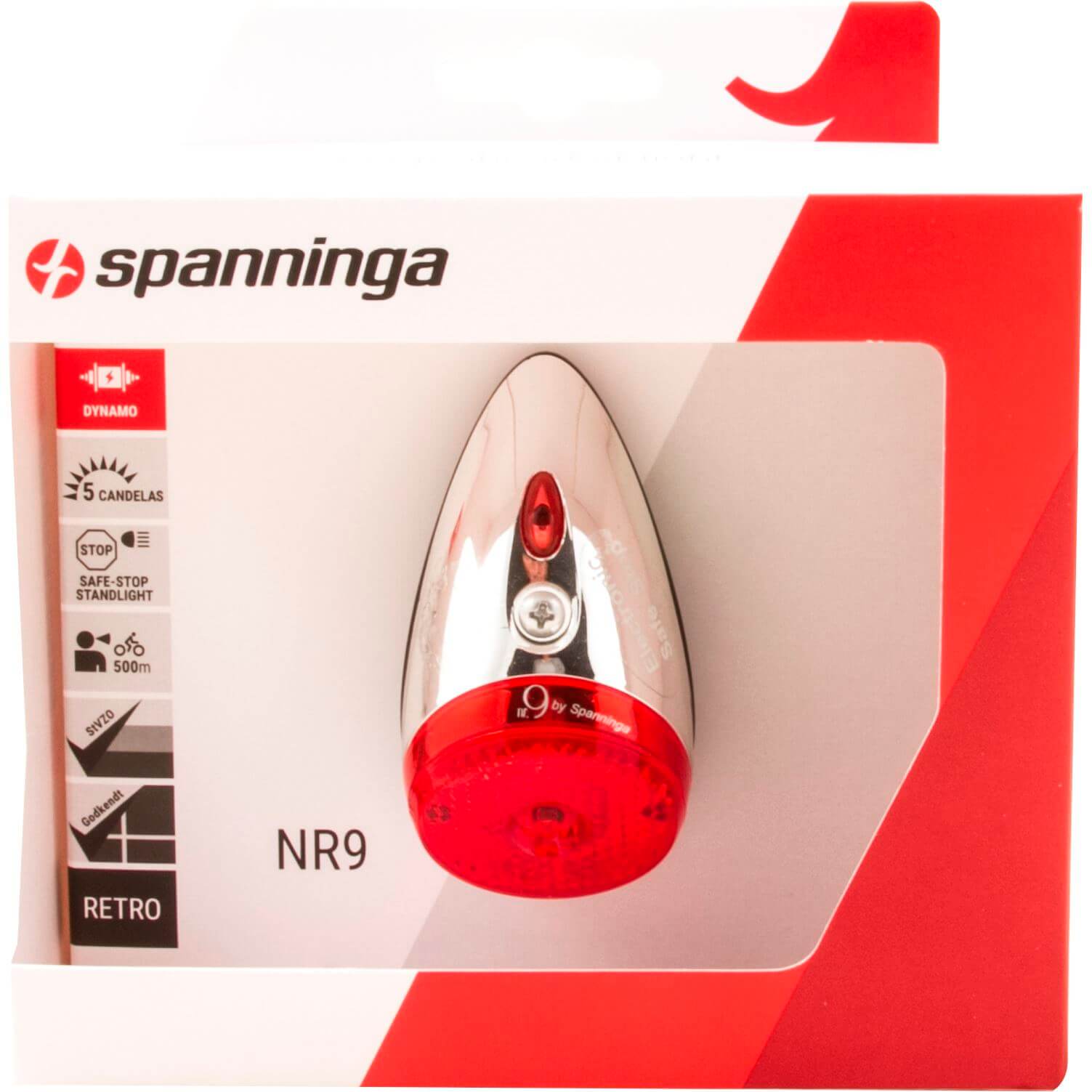 Spanninga achterlicht Nr 9 XDvS dynamo spatbord