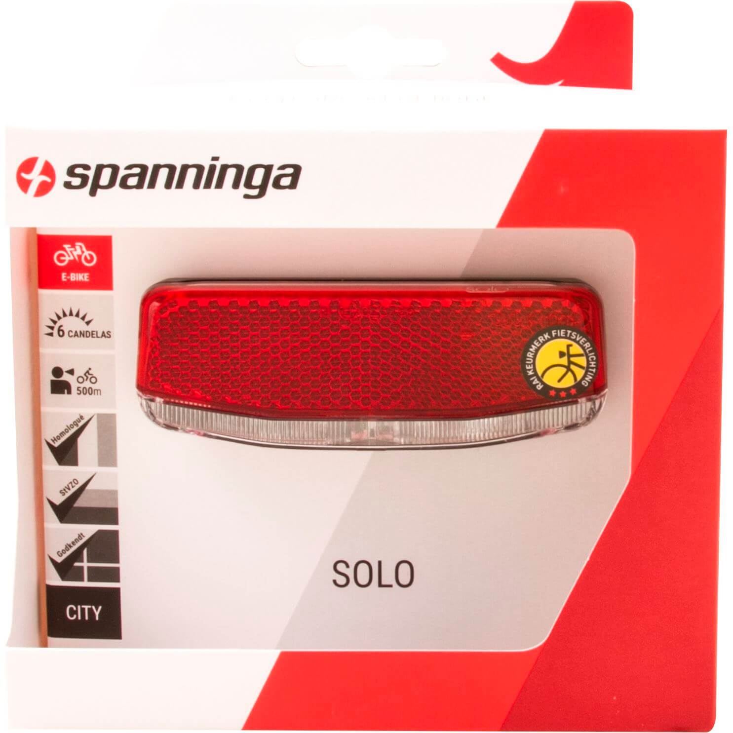 Spanninga achterlicht Solo E-bike 6-36v 50/80mm