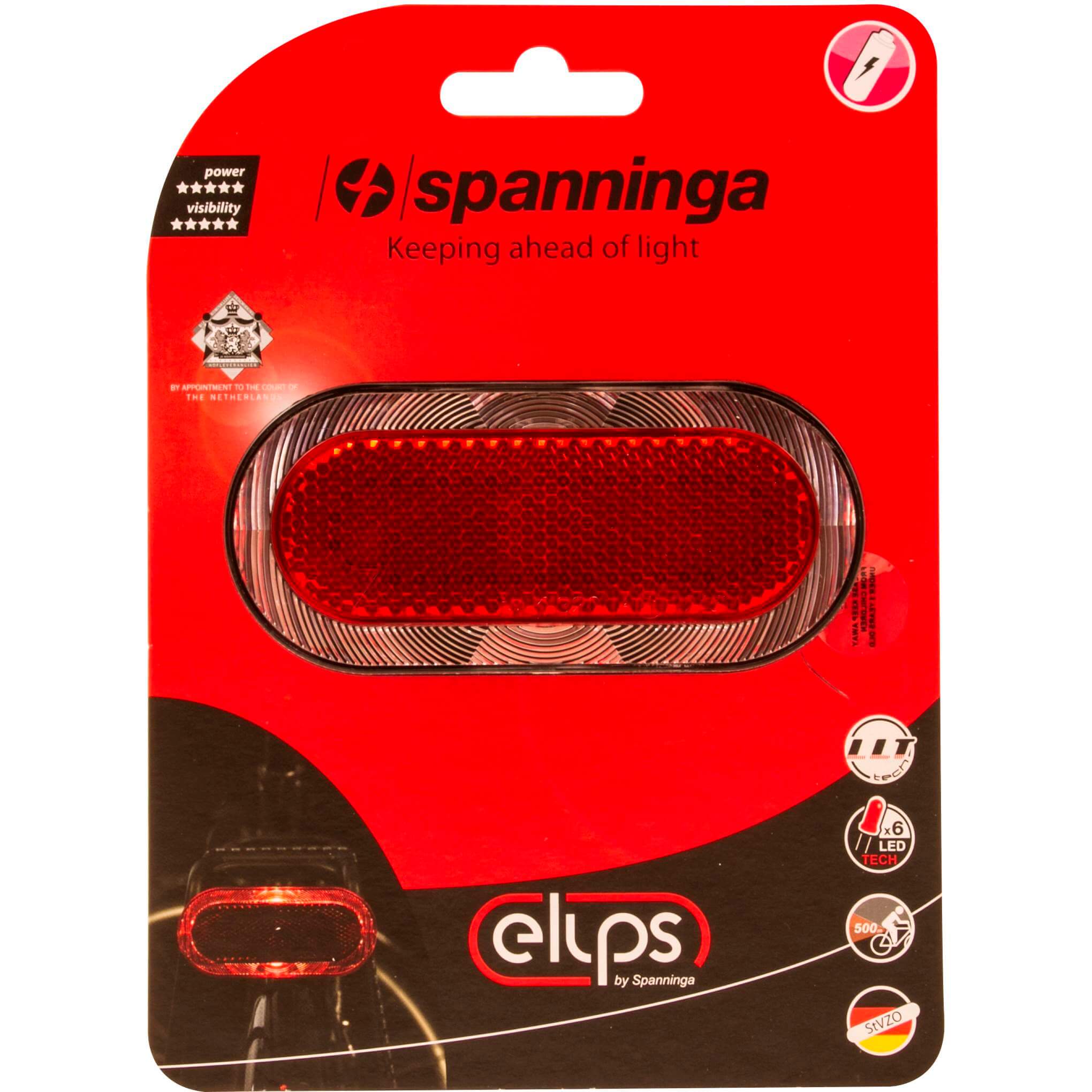 Spanninga achterlicht Elips Xb batterij 80mm