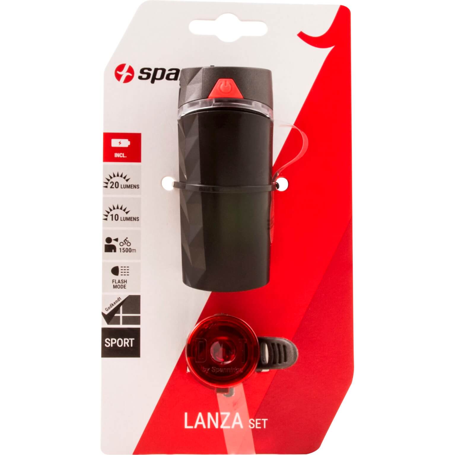 Spanninga verlichtingsset Lanza / Dot batterij