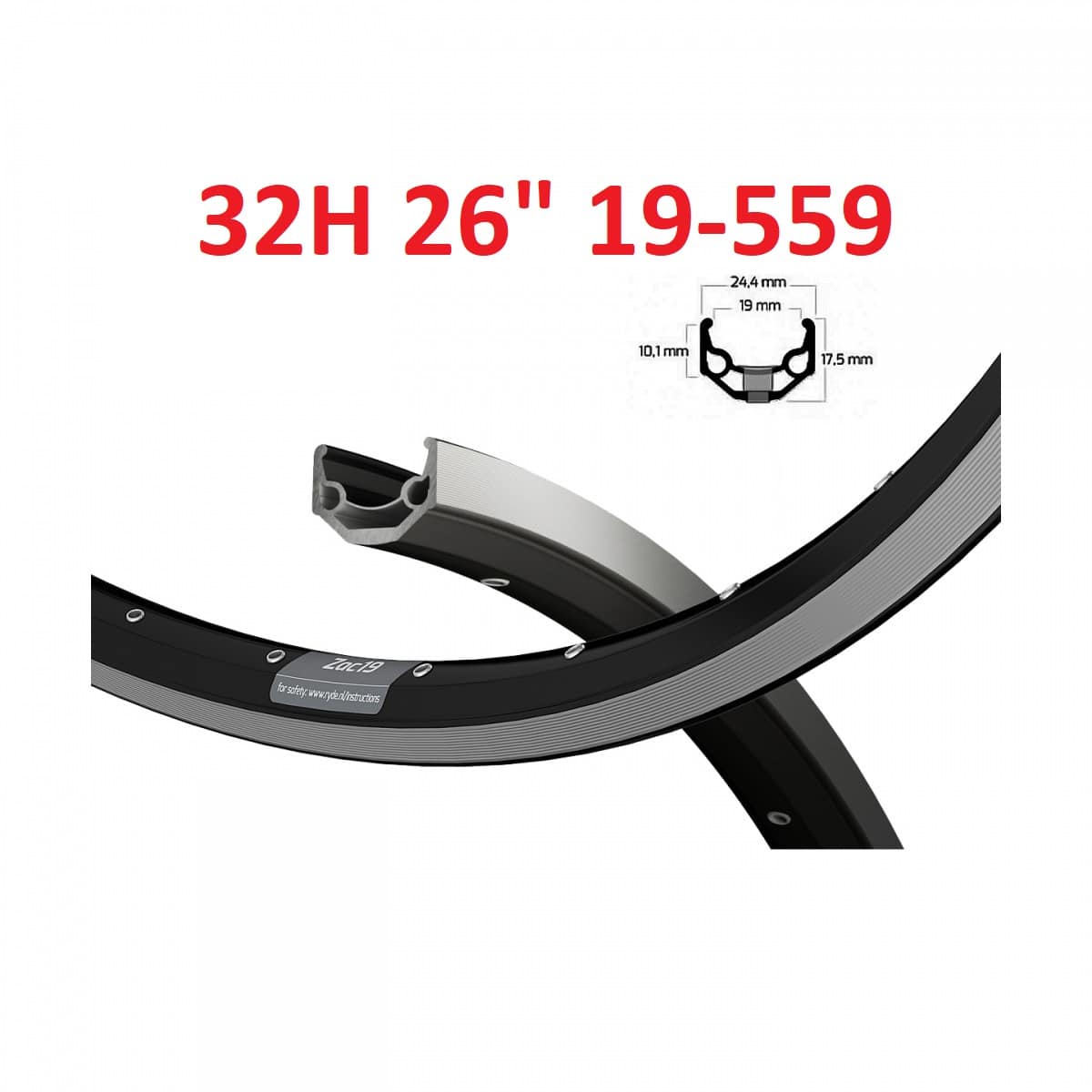 Ryde velg 26 ZAC19 zwart CNC 32/14