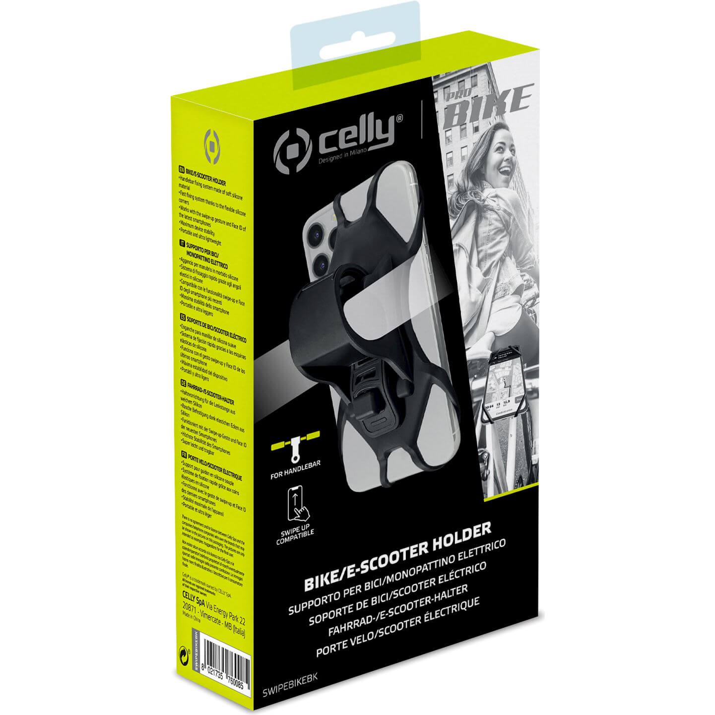Celly Telefoonhouder Swipe Zwart