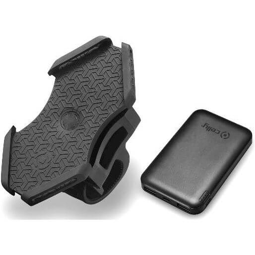 Celly Telefoonhouder Met Powerbank Zwart
