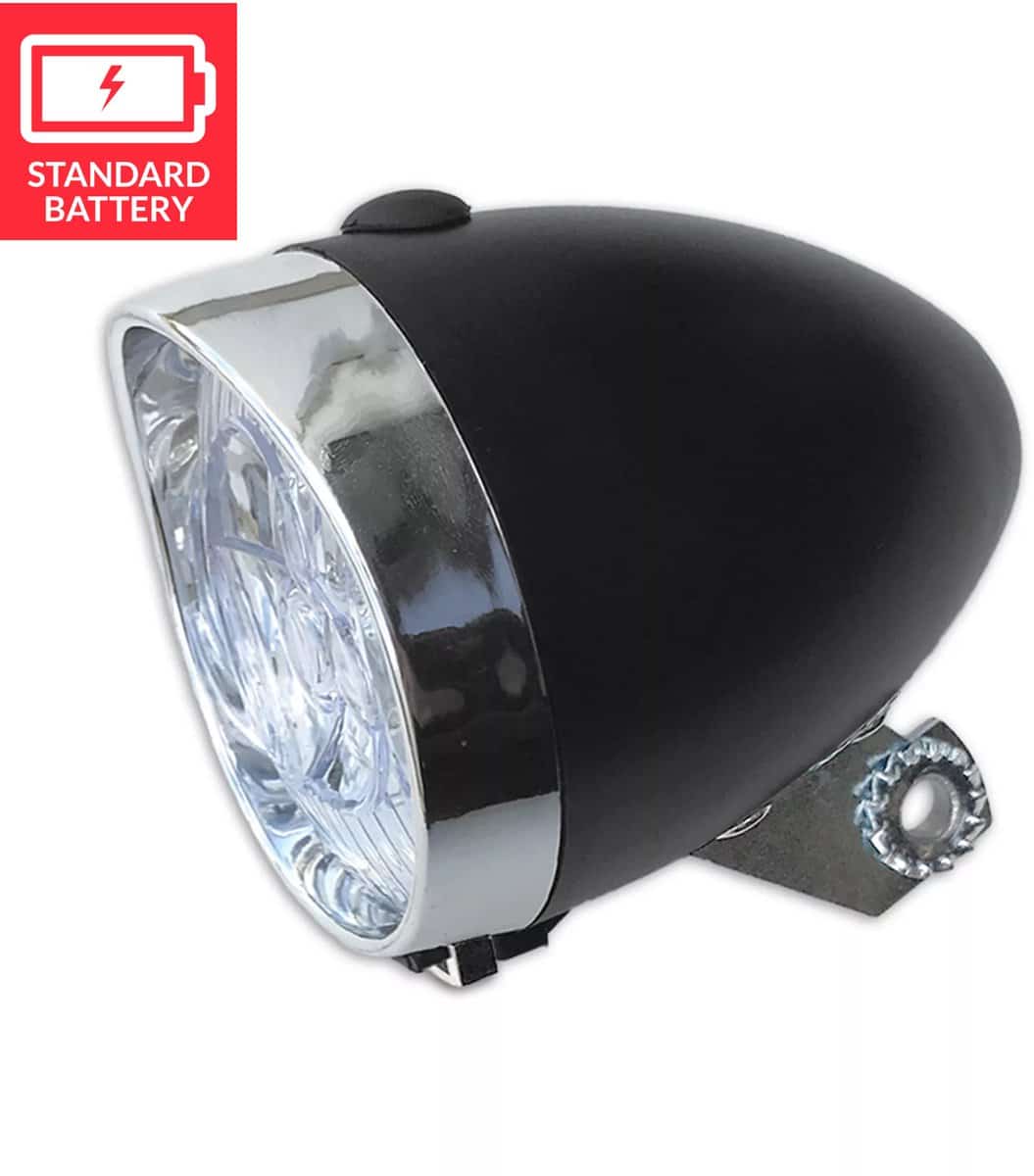 Lynx Retro Basic Koplamp Batterij Led Matzwart
