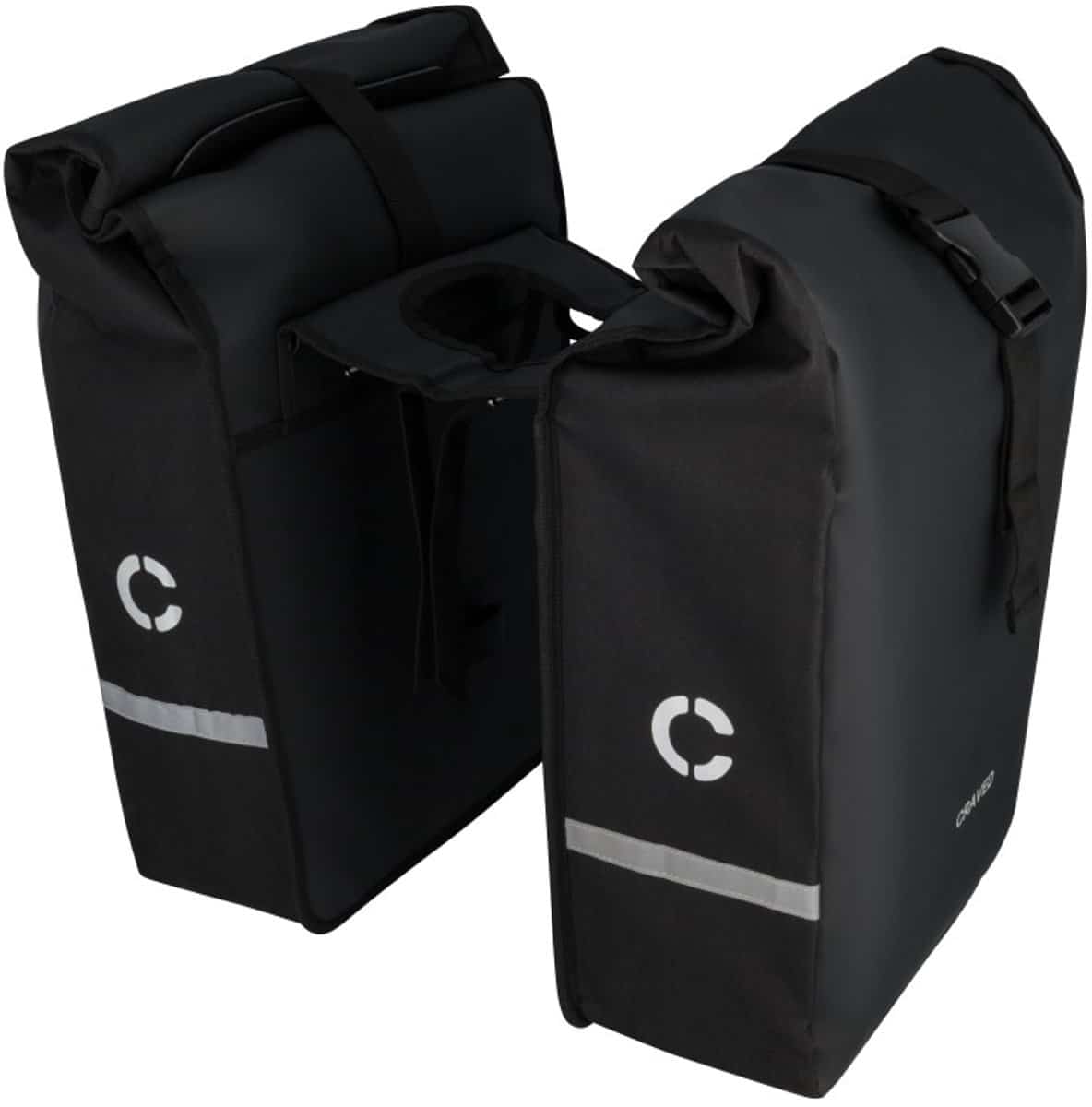 Craved Dubbele Fietstas Spark - 48 liter - Zwart