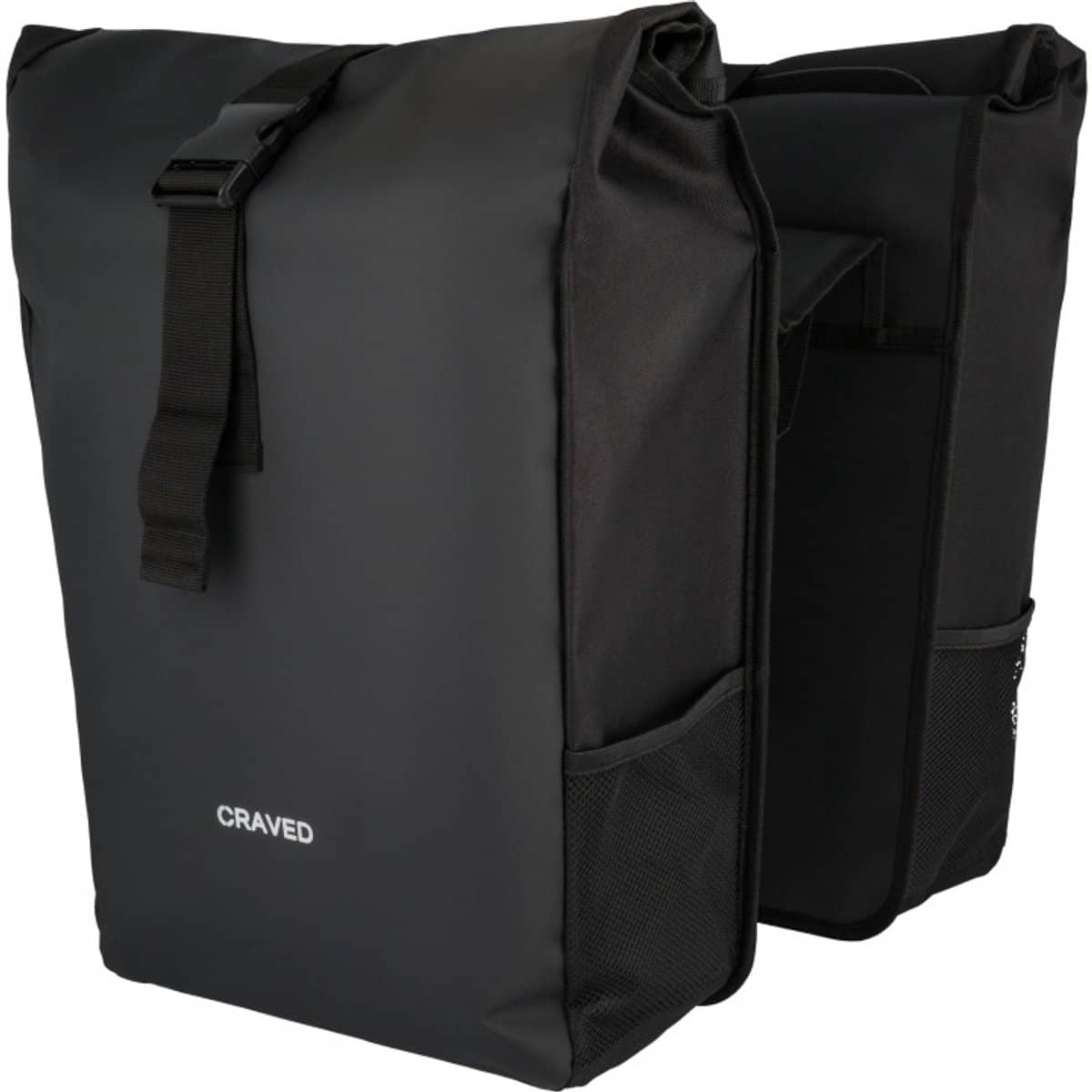 Craved Dubbele Fietstas Spark - 48 liter - Zwart