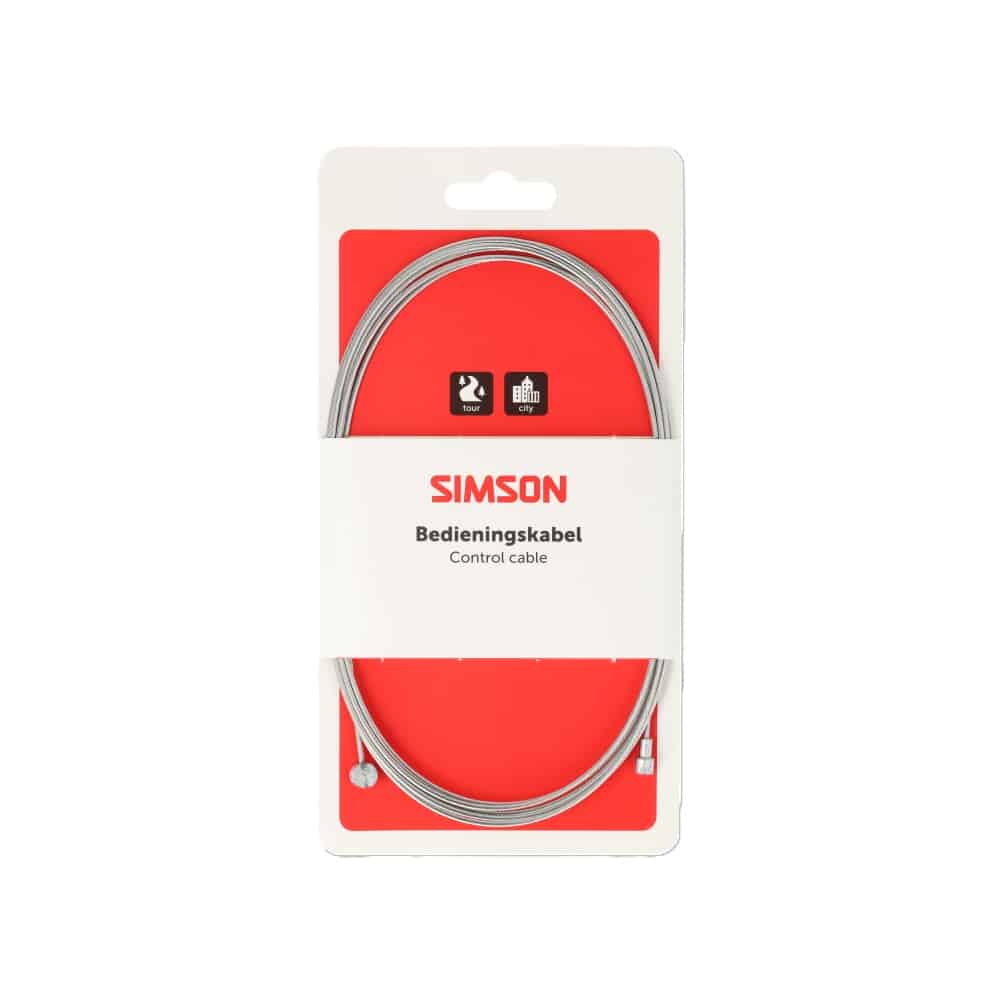 Simson rem binnenkabel rvs 2.35m 2 nippels ton/peer