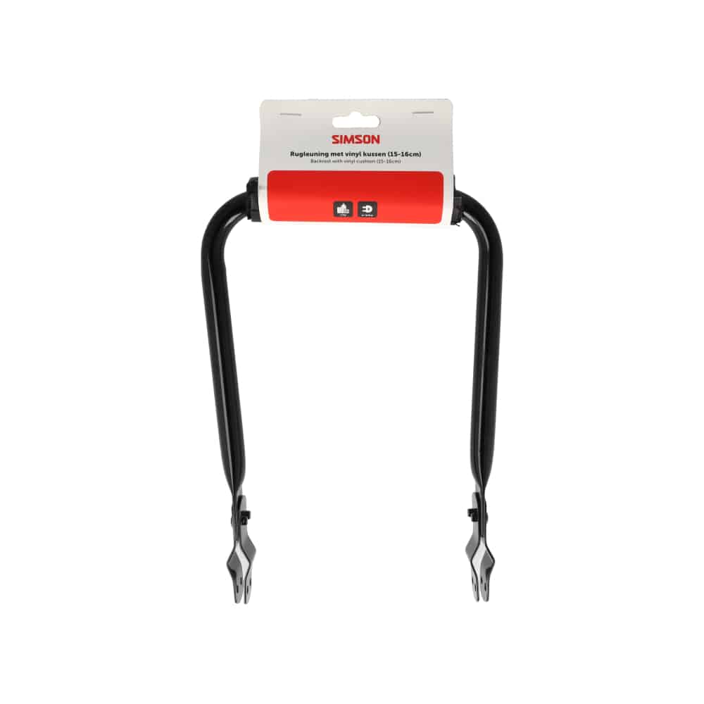 Simson rugleuning zwart met kussen