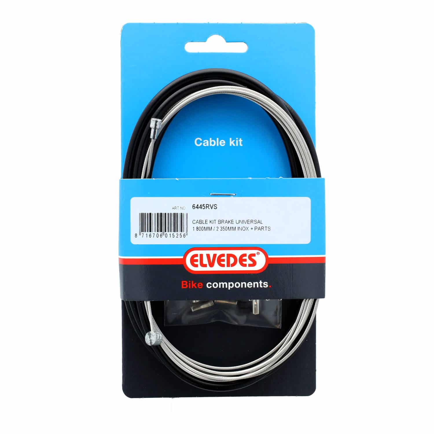 Elvedes universele rem kabelkit 1 700mm / 2 350mm RVS zwart