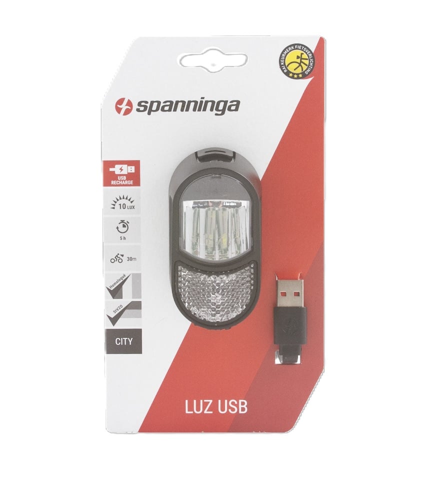 Spanninga koplamp Luz XB usb zwart