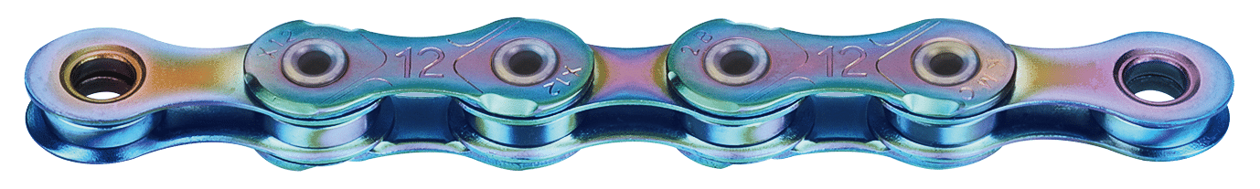 KMC ketting X12L aurora blauw 126s waxed