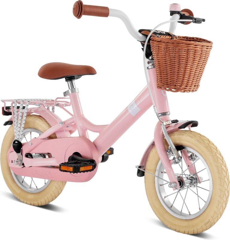 Puky Youke Classic 12 kinderfiets Retro Roze aluminium vanaf 3 jaar met stuurmand
