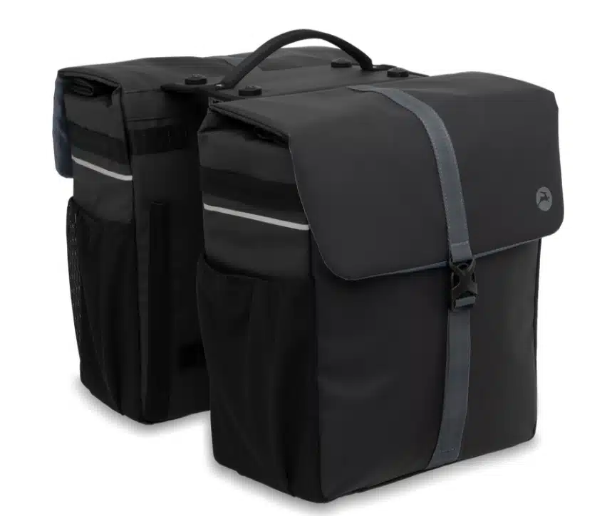 Gazelle Dubbele Fietstas MIK 39 Liter Waterafstotend - Zwart/Grijs