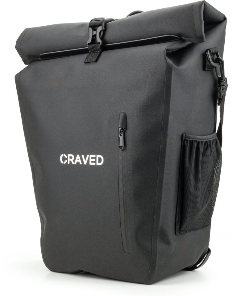 Craved Linea fietstas zwart 28 liter waterdicht bagagedrager