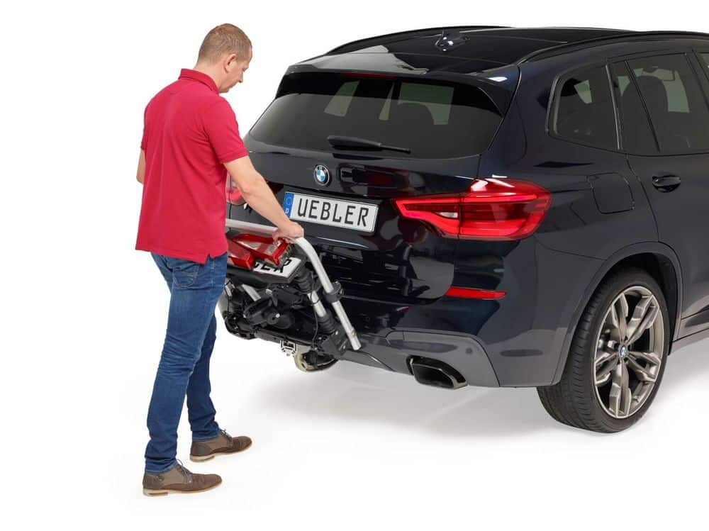 Uebler fietsendrager monteren op trekhaak met IQ-sluiting zonder hefboom