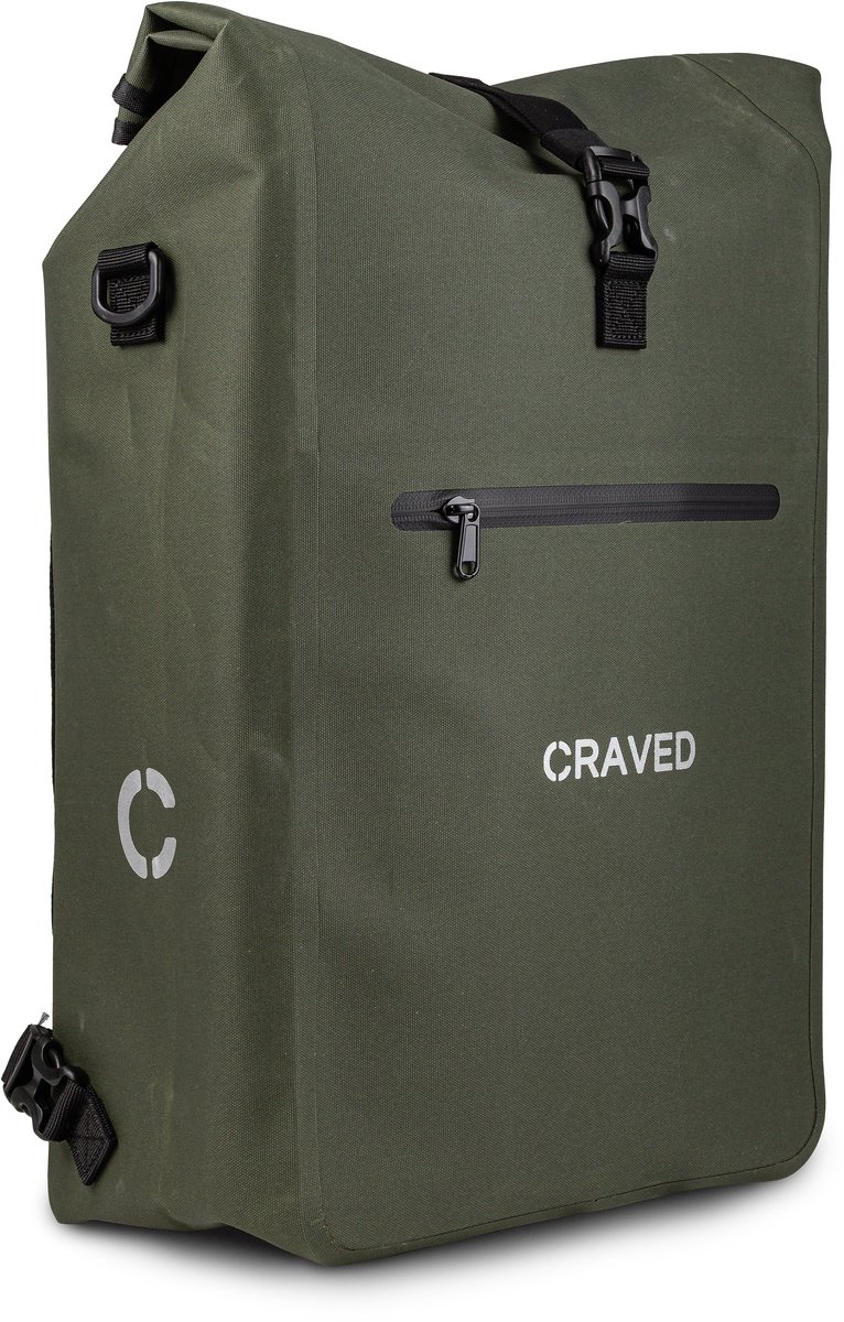 Craved Enkele Fietstas Transit 3 in 1 - 28L - Olijfgroen