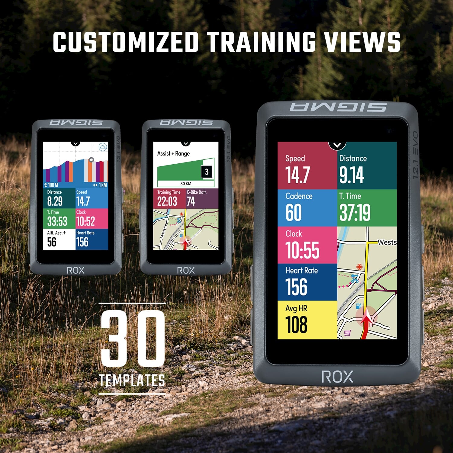 Sigma fietscomputer ROX 12.1 EVO GPS Night Gray Basic