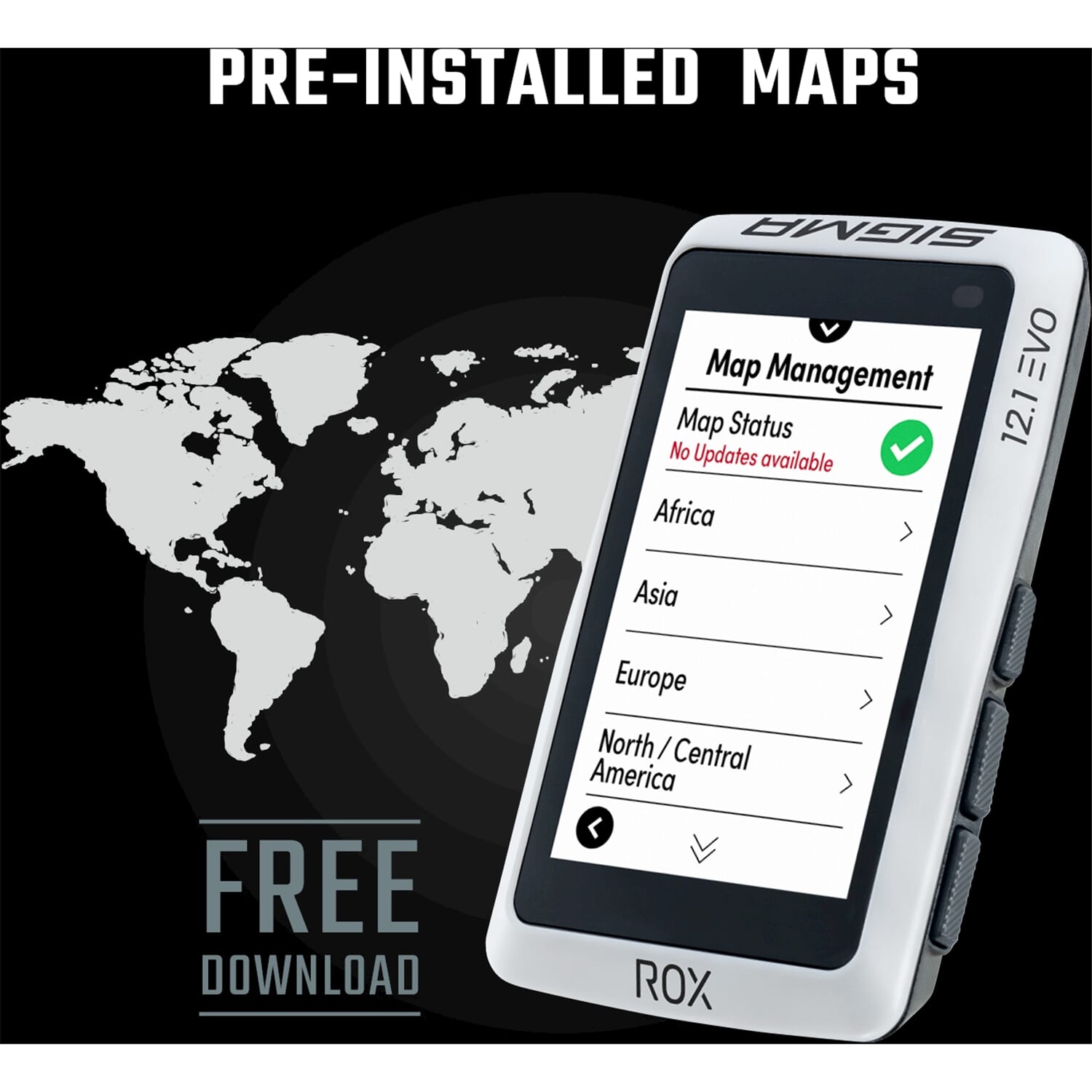 Sigma fietscomputer ROX 12.1 EVO GPS White Basic