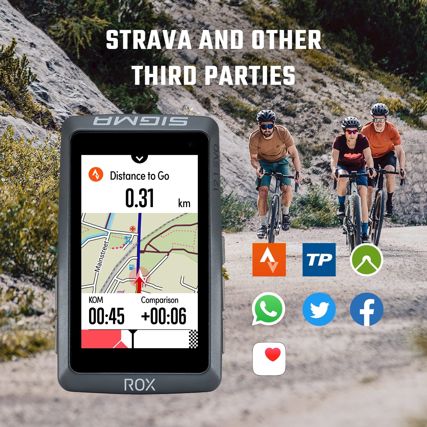 Sigma fietscomputer ROX 12.1 EVO GPS White Basic