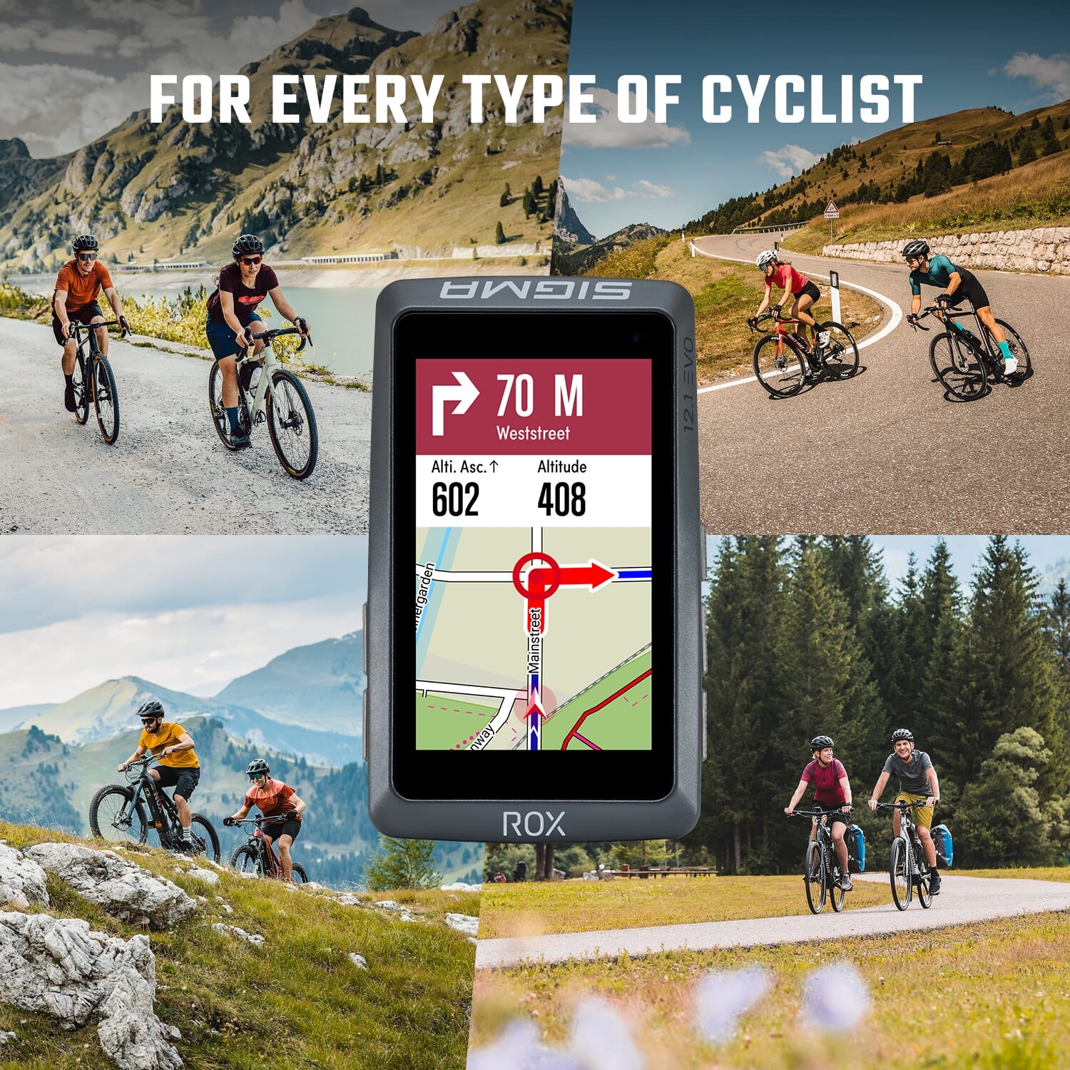 Sigma fietscomputer ROX 12.1 EVO GPS White Basic