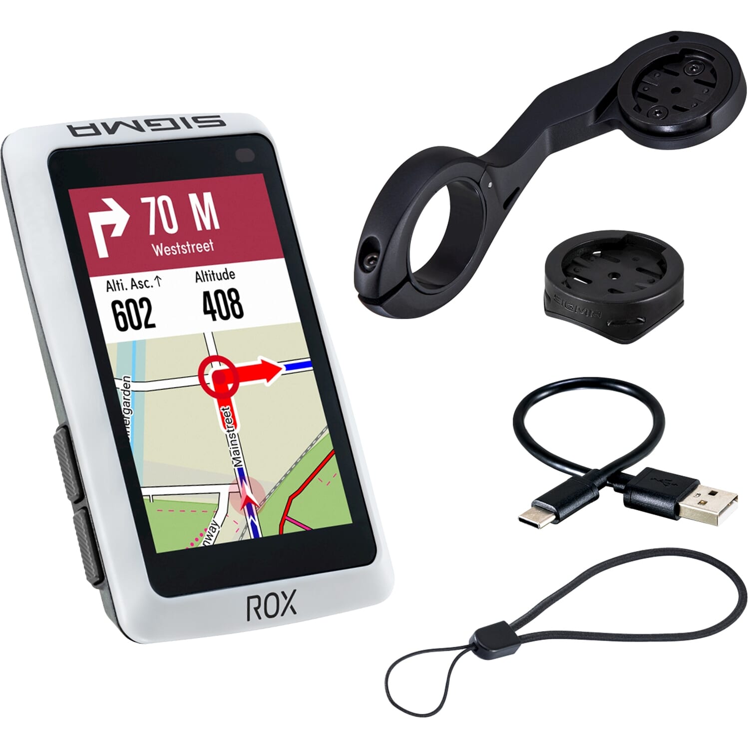 Sigma fietscomputer ROX 12.1 EVO GPS White Basic